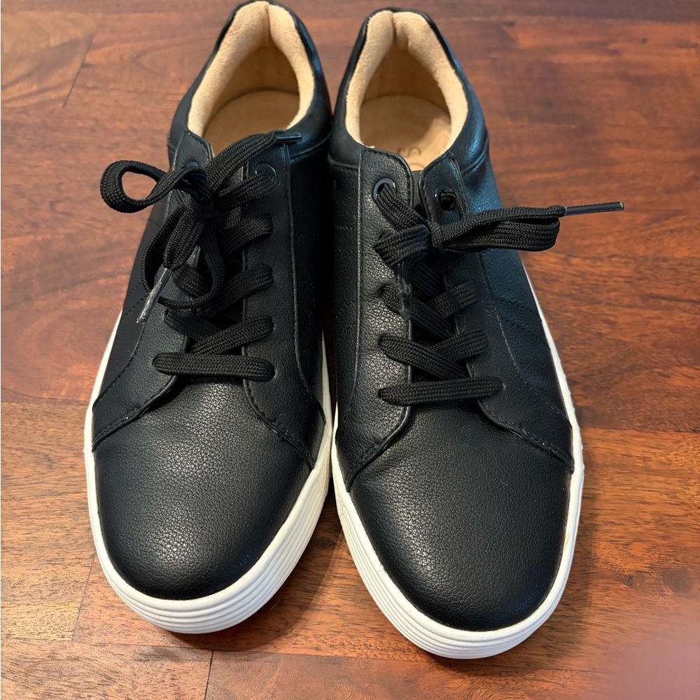Soul by Naturalizer Black Leather Sneakers - Picture 2 of 5